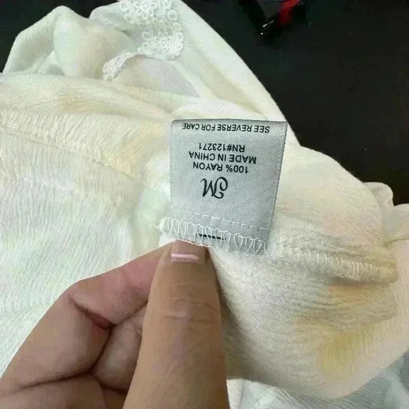 Justily Maxi Dress Women Size M White Lined Vacation Island Beach Swim Strapless - Picture 10 of 14